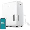 Midea Deumidificatore da 60 pinte con pompa, 5.500 mq, tubo di scarico | Filtro dell'aria riutilizzabile, drenaggio continuo, abilitato Wi-Fi, funziona con Alexa, funzionamento silenzioso per