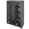 AKTIVE Max Home Armadio in tessuto, 105x44x160 cm, peso supportato 12 kg, 4 ripiani, barra, copertura avvolgibile, fodera in tessuto rimovibile grigia, mobili da campeggio (18803)
