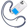 TBOC Cordino Catenella Laccio Strap Porta Cover [Blu Navy] con Toppa di Fissaggio [Blu] per Telefono Cellulare da Collo - Tracolla Catenina con Cordini Accessori Telefoni Universale Laccetti