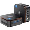 NiPoGi Mini PC Twin Lake N150 (Meglio di N100,3,6 GHz) W-11 Pro 8 GB RAM/256 GB M.2 SSD, E1 Mini computer DP 1.4+HDMI 2.0 Desktop PC 2.4+5G WiFi,BT4.2/RJ45,4K@60HZ UHD Dual Display per Ufficio
