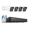 Reolink 4K PoE Kit Videosorveglianza Esterno Rilevamento Uomo/Veicolo NVR 8CH