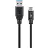 Goobay Cavo Goobay 44712 da USB-C™ a USB-A, 1 m, nero, 1 m - 15 W, 3 A, 5 Gbit/s, USB 3.0