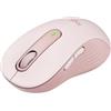 LOGITECH Mouse wireless, Logitech Signature M650 L, SmartWheel, per destrimani, rosa