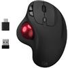 MOBILITY LAB Mouse trackball wireless, MOBILITY LAB, ergonomico per destrimani, ricevitore USB/USB-C, modalità risparmio energetico, nero