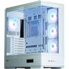 ZALMAN Case mini tower ZALMAN P50DS, bianco, vetro temperato, 4 ventole ARGB