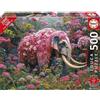 Educa Puzzle, EDUCA Elefante Fleuri, 500 pezzi, tema animali, bambini dai 10 anni in su, 48 x 68 cm