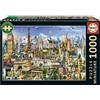 Educa Puzzle, EDUCA Simboli d'Europa in miniatura, 1000 pezzi, 62,5 x 30 cm, dai 12 anni in su