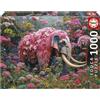 Educa Puzzle, EDUCA Éléphant Fleuri, 1000 pezzi, 48x68 cm, motivo animale, per adulti