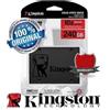 Kingston Disco rigido SSD, Kingston A400, 240 GB, 2,5 pollici, SATA, SA400S37/240G, velocità di lettura 500 MB/s, velocità di scrittura 350 MB/s