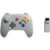 8Bitdo Controller wireless 64 2.4G di 8BitDo per console originale N64, con joystick analogico 3D e compatibile con Windows (grigio)