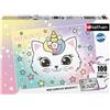 Nathan Puzzle da 100 pezzi, Nathan Chaton arc-en-ciel, puzzle per bambini dai 6 anni in su, alta qualità, cartoncino spesso