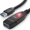 deleyCON, cavo prolunga USB 3.0 da 5 metri, cavo ripetitore attivo con amplificatore di segnale, 5 Gbit/s, connettori USB-A su USB-A, colore nero