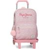 Pepe Jeans MIA Zaino Scolastico Doppio Scomparto with Rosa Chiaro Trolley 30x40x13 cm Poliestere 15.6L di Joumma Bags