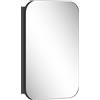 HOMCOM Armadio a specchio per bagno, Mobile bagno con specchio, Pensile con ripiano regolabile, 40 x 10 x 60 cm, Nero | Aosom Italy