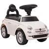 AIYAPLAY Macchina Cavalcabile per Bambini 12-36 Mesi Licenza Fiat con Musica, Clacson e Vano Sottosedile in PP, Bianco | Aosom Italy