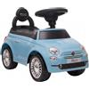 AIYAPLAY Macchina Cavalcabile per Bambini 12-36 Mesi Licenza Fiat con Musica, Clacson e Vano Sottosedile in PP, Blu | Aosom Italy