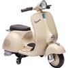 AIYAPLAY Moto Elettrica per Bambini 3+ Anni Licenza VESPA, 7.2V, con Rotelle Rimovibili, 3-5 km/h, Max 30kg, Bianco | Aosom Italy