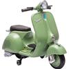AIYAPLAY Moto Elettrica per Bambini 3+ Anni Licenza VESPA, 7.2V, con Rotelle Rimovibili, 3-5 km/h, Max 30kg, Verde | Aosom Italy