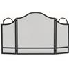 HOMCOM Parascintille Camino Pieghevole a 3 Pannelli, in Metallo Verniciato, Pronto all'Uso, 122x1x74 cm, Nero | Aosom Italy