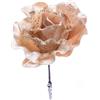 MERCURY S.P.A. Rosa Oro con Pinza 15x23 cm in Poliestere, Fiore Decorativo Natalizio per Albero di Natale, Ghirlande e Composizioni