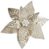 MERCURY S.P.A. Stella di Natale con Gemme Champagne, Fiore Natalizio Decorativo in Poliestere, 26x45 cm, Addobbo Natalizio