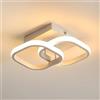 Goeco Plafoniera LED Soffitto Moderno Quadrato 22W 3000K 28cm, Bianco | Lampada da Soffitto LED Moderno, Luce Bianco Calda, Lampadario in Alluminio per Corridoio, Balcone, Ingresso