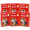 Modiano 6x Carte Da Gioco Poker In Plastica Rossa, Indice Jumbo 4 Pro Set Italia