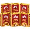 COPAG 6 Set Di Carte Da Poker COPAG Texas Hold'em Rosso In Plastica 100% Jumbo Indice