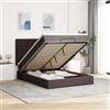 vidaXL Ottoman letto con materasso marrone scuro 140x190 cm tessuto