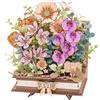Rowood Puzzle in legno 3D a forma di bouquet di fiori, kit di modellismo fai-da-te per adulti, puzzle in legno decorativo a forma di fiori, idea regalo