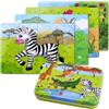 Sonstige Kinderpuzzle da 64 pezzi, gioco educativo con scatola in metallo, motivo: coccodrilli, adatto a bambini dai 3 ai 5 anni
