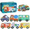 Sonstige Kinderpuzzle con 6 immagini di veicoli, adatto a bambini dai 3 anni in su. Puzzle in legno per ragazzi e ragazze
