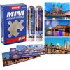 Sonstige Confezione da 3 mini puzzle da 150 pezzi, raffiguranti architetture cittadine, puzzle da viaggio per adulti
