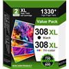 Merkloos Cartucce d'inchiostro - 308XL, nero e colori - Compatibili con stampanti HP