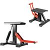 KigerNee Sollevatore idraulico per moto 400kg | Ponte sollevatore regolabile in altezza (25-40cm) con telaio in acciaio H e blocco di sicurezza | Supporto per moto per offroad/enduro/cross | Imbottitura in