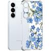 Guxira Cover Protettiva per Samsung Galaxy S26, Carino Antiurto Trasparente Silicone Custodia Floreale Design Cover Antipolvere Protettiva Case per Galaxy S26 - Fiore Blu
