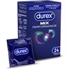 Durex Mix Performance, Preservativi Durex Lunga Durata e Sync, Preservativi Ritardanti per Lui e con Rilievi e Nervature per Lei, 24 Profilattici