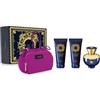 Versace Dylan Blue Pour Femme Cofanetto 100 ml, Gel Doccia 100ml + Latte Corpo 100ml + Beauty-Bag