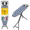 Colombo | Jupiter Asse da Stiro 120x40cm Porta Caldaia 10kg e Porta-Grucce | Tavola da Stiro Pieghevole Stabile Altezza Regolabile Max 95cm | Copriasse in Cotone Biologico | Made in Italy