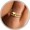 Turandoss Anello oro da donna e ragazza, anello con lettere dalla A alla Z | Anelli placcati in oro 14 carati a forma di cuore con lettere, anelli regolabili, regali personalizzati per ragazze, donne