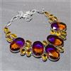 Collana sfaccettata ametrina citrino topazio gemma bigiotteria moda fatta a...