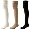 DXHGHYGL Donna Extra Lunghi Calzini,Calzettoni Donna in Cotone, Calze Sopra il Ginocchio, Alta Calze Stivali,Traspirante Assorbente Morbido I giorni(Nero+Bianco+Marrone)