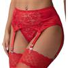Eagerlove Reggicalze Donna in Pizzo Floreale San Valentino Vita Alta con 6 Laniere e Clips in Metallo per Baschi Autoreggenti