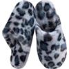 Donpapa Pantofole Donna Invernali Pelose Ciabatte Casa in Memory Foam | Stampa Leopardo, Fodera in Calde Peluche, Morbide & Comode Slippers, Antiscivolo, Interno e Esterno