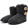 KuaiLu Pantofole Stivaletto Donna Invernali Chiuse a Maglia Stitch Memory Foam Ciabatte Stivaletti Casa Comode Calde Pelose Peluche Pelle Antiscivolo Slippers