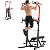 HOMCOM Power Tower Pieghevole Multiuso con Sedia Romana, 108x178x202-238cm | Stazione per Allenamento, Barra Trazioni
