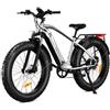Bodywel D6 Bici Elettrica Adulto, 26x4 Fat Mountain E Bike Tutti i Terreni, Batteria 48V 15Ah, Motore 250W, 7 Velocità, Forcella Ammortizzata, Freni a Disco Idraulici e Telaio in Lega (Argento)