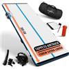 AthleticPro Airtrack Matte [3 m/4 m/5 m di lunghezza] - 120 cm di larghezza - 10/20 cm di altezza - Tappetino gonfiabile per ginnastica e acrobazie, con pompa elettrica, kit di riparazione e borsa