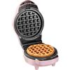 Bestron Mini Piastra per Waffle 12,5 cm - Piastre Rotonde e a Cuore - Rivestimento Antiaderente - Manico Cool Touch - Spie Luminose - Macchina per Mini Waffle di Bruxelles - Rosa - AMW500PD