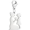 GD GOOD.designs Charms ciondolo con chiusura a moschettone | Ciondolo per collana in acciaio inox 316L | Charm per bracciale, color argento | Resistente all'acqua